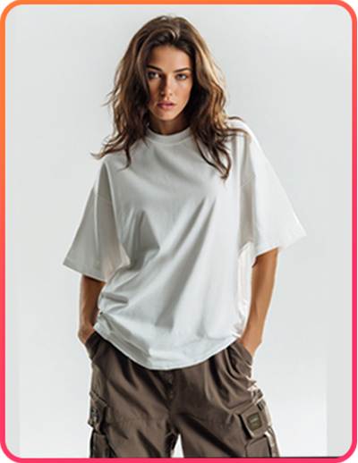 Model before trying on the selected jacket